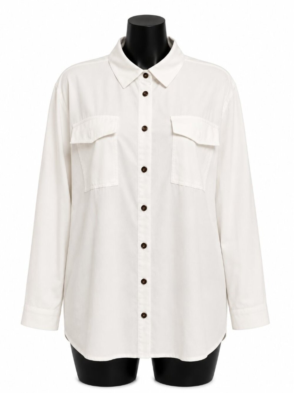 Yidarton Womens White Button Down Shirt Long Sleeve Oversized Blouse 2XL fits XL - Picture 4 of 5